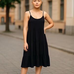 SO Tiered Black Dress Womens Size Small